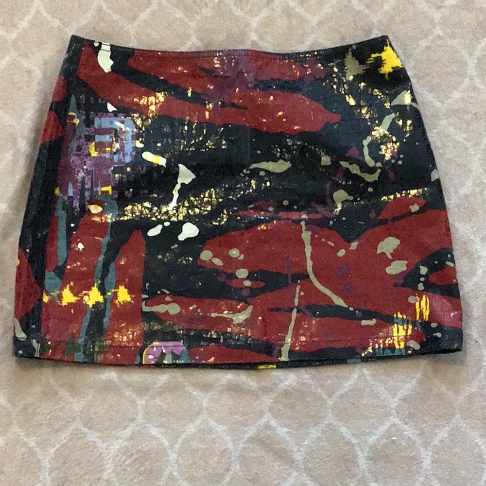 Snake print mini skirt